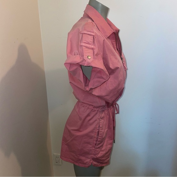 Pistola romper zip up short sleeve shorts jumpsuit drawstring pink cotton small - Picture 4 of 10